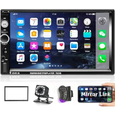 Immagine di CAMECHO Autoradio 2 Din Radio Bluetooth Auto 7 Pollici Touch Screen con FM SWC Telecamera Posteriore Support Mirror Link