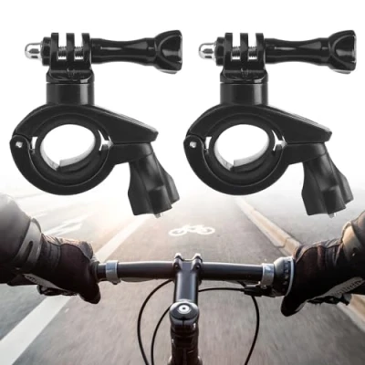 Immagine di Bubuyun 2PCS Supporto per Manubrio della Bicicletta Fotocamera GoPro Compatibile con Hero 9/8/7/(2018)/6/5/4 nero, 3+, azione DJI Osmo, Action Cam AKASO/Campark/YI