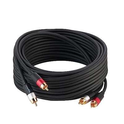 Immagine di Amazon Basics Cavo audio RCA da 2 maschio a maschio, 7,5 metri, grigio antracite