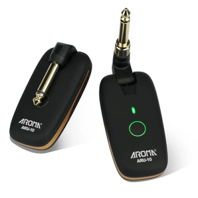 Immagine di AROMA Sistema Wireless per Chitarra UHF Ricaricabili Audio Trasmettitore Ricevitore con 7 Canali Basso Strumenti Elettrici