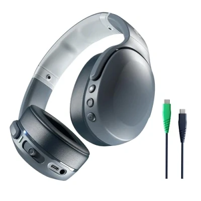 Immagine di Skullcandy Crusher Evo Cuffie Wireless Over Ear con Sensory Bass e Microfono, 40 Ore di Autonomia, Compatibili iPhone, Android Dispositivi Bluetooth Grigio