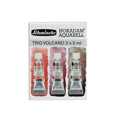 Immagine di Schmincke HORADAM® AQUARELL, set Trio vulcano, 5 ml, 3 colori acquerelli altamente resistenti alla luce e fortemente granulanti
