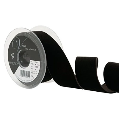 Immagine di Berisfords 1025 Nastro di velluto, Caffè nero (9985), Larghezza 36 mm, Lunghezza 5 m