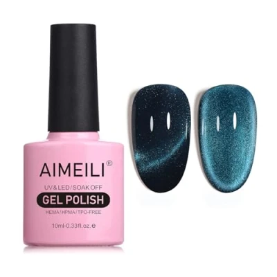 Immagine di AIMEILI 10ML Cat Eye Nail Gel Polish Smalto per Unghie in UV LED Soak Off Manicure Colorati Smalti Semipermente Magnetico 763
