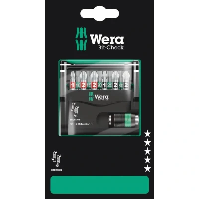 Immagine di Wera Bit Check 12 BiTorsion 1 SB 05136385001 Kit inserti 1/4 (6.3 mm) incl. porta