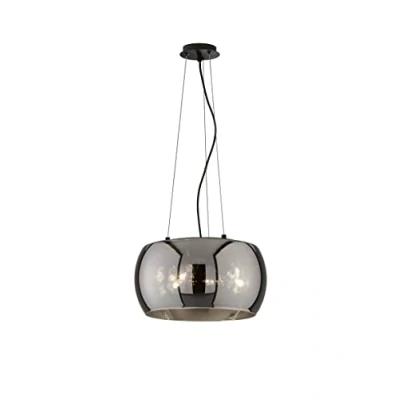 Immagine di Fischer &amp; Honsel 60901 Lampada a sospensione, modello Dima, colore: nero sabbia, vetro, fumo, lunghezza: 110,00 cm, larghezza: 22,00 cm