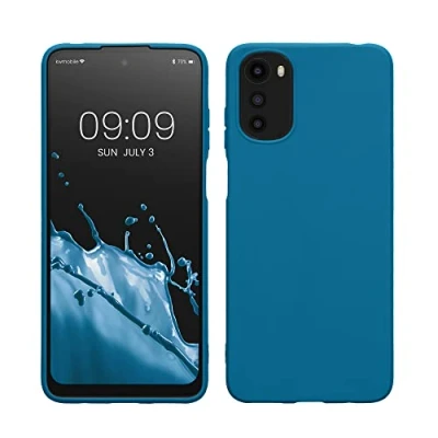Immagine di kwmobile Custodia Compatibile con Motorola Moto E32 Cover Back Case per Smartphone in Silicone TPU Protezione Gommata blu indaco