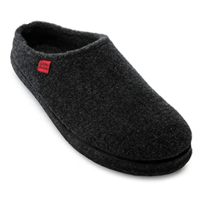 Immagine di Andrés Machado Pantofole unisex per Donna/Uomo Estate/Inverno AM001 Parte esterna in feltro/Suola gomma antiscivolo Nero EU 44