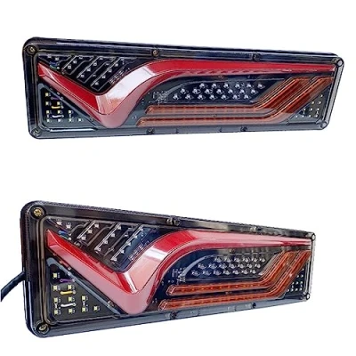 Immagine di REPYL 2PCS 12V 24V LED Dinamico Fanale posteriore del Camion Segnale di Girata Luci Stop Posteriori Retromarcia Lampada Rimorchio Bus Camper Caravan (Color : 2X 46cm, Size