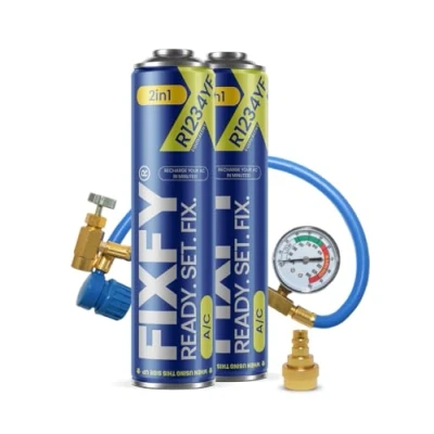 Immagine di FIXFY 2 in 1 Set tubo con manometro + adattatore refrigeranti di ricambio R1234YF olio per veicoli dal 2017 Riempire l&#039;aria condizionata