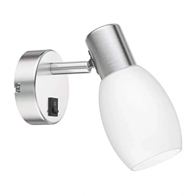 Immagine di ledscom.de lampada da lettura/parete LUPI, interruttore, acciaio inox opaco, 1x E14 max. 25W, faretto parete, applique, soggiorno, interno, metallo, alluminio, inox,