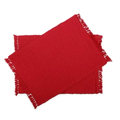 Immagine di Penguin Home Tovagliette, Durabili Ed Assorbenti Design Elegante per La Tua Tavola Lavabili in Lavatrice 33 x 45cm, Cotone, Rosso, Set di 6