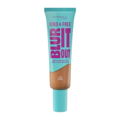 Immagine di Rimmel London Kind &amp; Free BLUR IT OUT Fondotinta Opacizzante, 450, Caramel, Controllo effetto lucido per tutto il giorno, Make up dal finish matte leggero, 30 ml