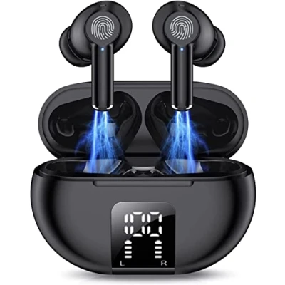 Immagine di ASDRTB Wireless Earbuds, Bluetooth 5.3 Headphones, Earphones HiFi Stereo Noise Canceling Earbuds in Ear with Mic, 48H Playtime, Dual LED Display, IP7 Waterproof for Running