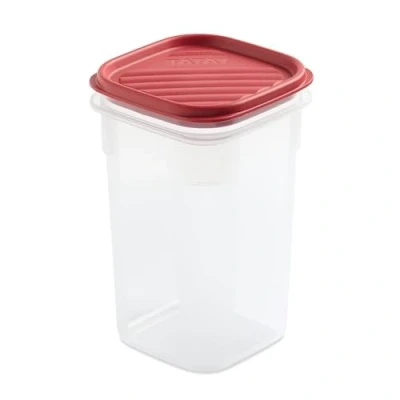 Immagine di TATAY Contenitore per Alimenti, Ermetico, Capacità 1L, Coperchio a scatto flessibile, senza BPA, Adatto al microonde e alla lavastoviglie, Rosso mirtillo. Dimensione: 10 x 16,5 cm