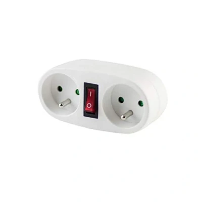 Immagine di CHACON Biplite Domino Bianco con Interruttore 2 x 16 A