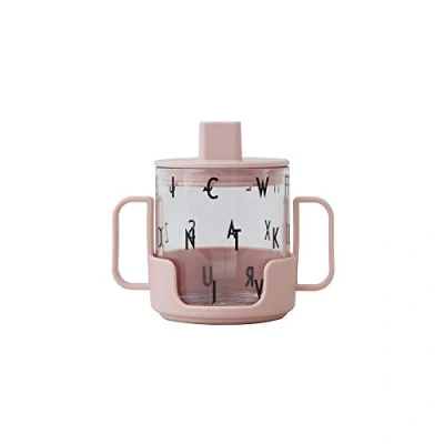 Immagine di Design Letters Cresci con il tuo bicchiere per neonati e bambini, tritan (Nude) Tazza personale Compreso manico coperchio bevande, Lavabile in lavastoviglie, Senza BPA, 175 ml