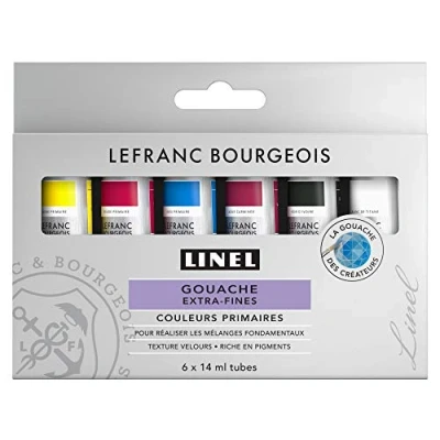 Immagine di Lefranc Bourgeois Linel Tempera Fine Set 6 Tubi da 14 ml Colori Primari