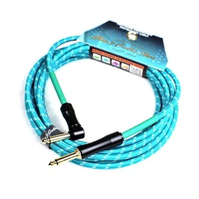 Immagine di Dan&#039;s Guitar Store cavo per strumenti (3 m in linea/angolo retto) 1/4 jack 21AWG OFC di precisione