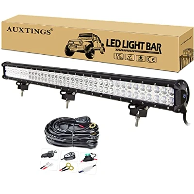 Immagine di AUXTINGS 92 cm 36 pollici 234W Barra luminosa a LED Fascio combinato Spot Flood Luce fuoristrada Lampada da lavoro con kit cablaggio per 4x4 Atv Utv,CC 12V 24V