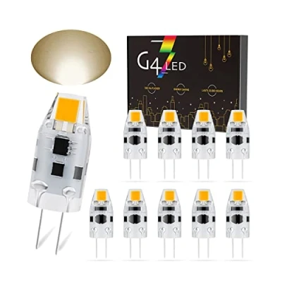 Immagine di 10pezzi G4 LED lampadine, 2W lampadine sostituisce 20W alogene, 180LM, AC/DC 12 24V, Dimmable, Base Perno (Color : Bianco Caldo)