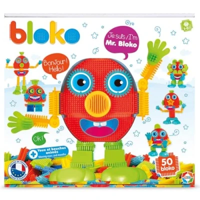 Immagine di BLOKO Set di 50 Mr occhi e bocca animati A partire da 12 mesi Made in Europe Giocattolo costruzione 1 età 503672