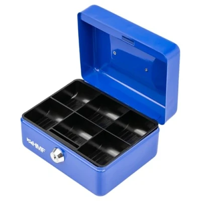 Immagine di HMF 10215 05 Cassetta Portavalori con Vassoio Portamonete 15 x 12 8 cm, blu