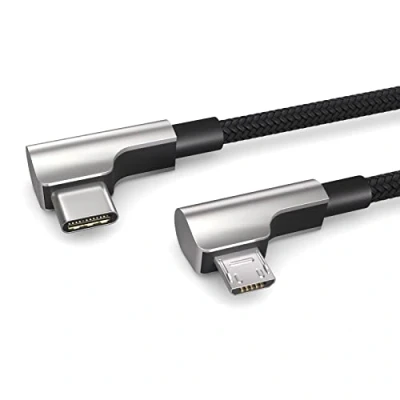 Immagine di Cavo da 0,3 m Micro USB a C OTG, ricarica dispositivi di tipo C, spina angolata, per computer bicicletta Bosch Kiox, Yamaha,