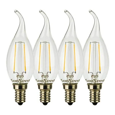 Immagine di SunSeed 4x Lampadina E14 Filamento LED 3W Colpo di Vento 350 Lumen Luce Calda 2700K