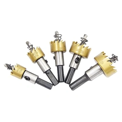 Immagine di LAIWEI Set di 5 seghe a tazza in metallo M35 HSS, da 16 18,5 20 25 30 mm, per forare