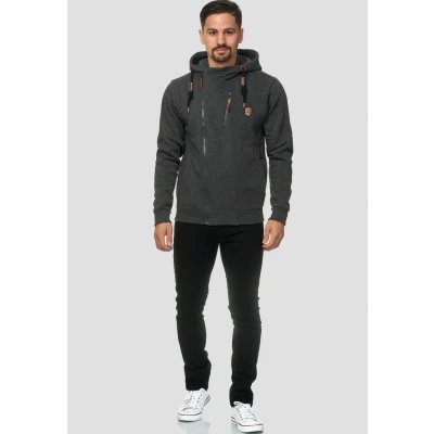 Immagine di Indicode Uomini Elm Hoodie Felpa con Cappuccio Charcoal Mix M