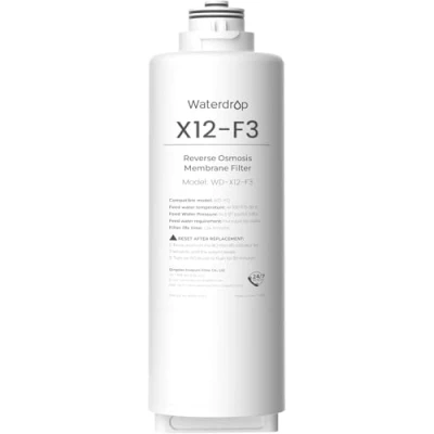 Immagine di Waterdrop WD X12 F3 Filtro di Ricambio per Basic e Alkaline 1200 GPD Sistema a Osmosi Inversa, Durata 24 mesi, Riduce i PFAS