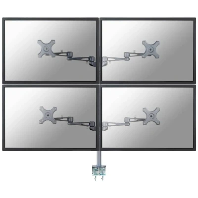 Immagine di Neomounts FPMA D935D4 4 vie Supporto da tavolo per monitor 25,4 cm (10) 68,6 (27) Argento Inclinabile, Girevole, Rotante