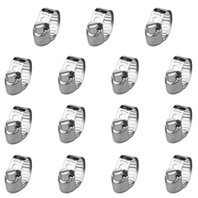 Immagine di Fascette stringitubo regolabili in acciaio inossidabile Tubi flessibili di azionamento della coclea stringitubo, confezione da 15 (10 16 mm)