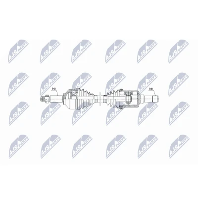 Immagine di NTY NPW FR 075 Albero motore / Semiasse Assale anteriore Cambio manuale a 6 marce FORD: Transit Custom V362 Van, V363 Van