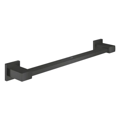 Immagine di GROHE Start Cube, Maniglia Per Vasca da Bagno o Doccia con Montaggio a Parete Fissaggio Nascosto, Viti e Tasselli Inclusi, 540 mm, Nero Opaco, 410952430