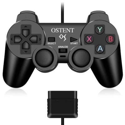 Immagine di OSTENT Cablato Analogico Controller Gamepad Joystick Joypad per Sony Playstation PS2 PS1 PS One PSX Console Dual Shock Vibration Video Games