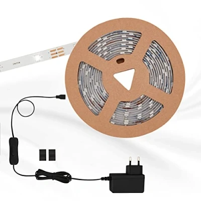 Immagine di BRILONER Leuchten Nastro LED da 3 m, autoadesivo, 10 W, 90 LED, interruttore cavo, driver incluso, cavo 1,8 durata: 50.000 ore