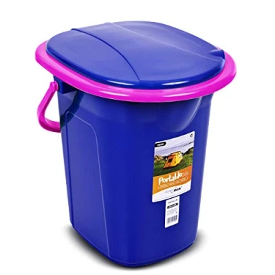 Immagine di Green Blue GB320GO Toilette Turistica Portatile Secchio 19 Litri Diversi Colori Viaggio Campeggio WC Resistente (Blu Rosa)