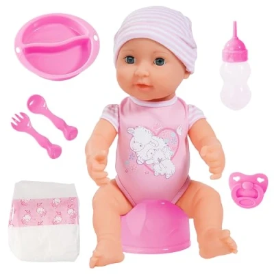 Immagine di Bayer Design 94071AA Puppe Bambola Che Fa Pipi Piccolina New Born Baby, Occhi dormono, Accessori, 40 cm, Colore Rosa, B2894071