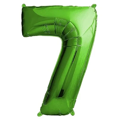 Immagine di envami® Palloncini Compleanno 7 Anni Verde 101 CM Palloncino Numero Numeri Gonfiabili Decorazioni Vola con l&#039;Elio