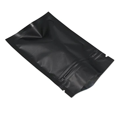 Immagine di WACCOMT Pack 100 Pezzi Alluminio Schermo Pacchetto Tasche Zip Top Piatto Sacchetto Caffè Bagagli Mylar (7x10cm (2.7x3.9 inch), Nero)
