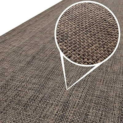 Immagine di ANRO Tappeto passatoia per interni ed esterni, impermeabile, balcone, terrazza, corridoio, resistente alle intemperie, marrone, lavabile, 140 x 67 cm