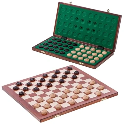 Immagine di Square Dama in legno 100 Campo Mogano Scacchiera 40 x cm Checkers