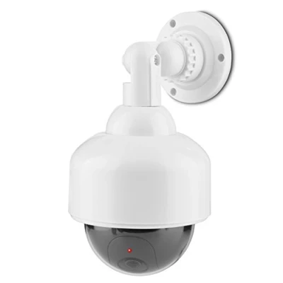 Immagine di VBESTLIFE telecamera fittizia per interni ed esterni, di sicurezza finta con luce LED lampeggiante, rotazione 360 gradi, sorveglianza a circuito chiuso senza fili