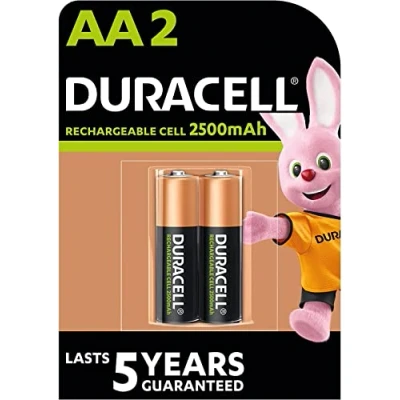 Immagine di 2X Duracell AA Ricaricabile 2500 mAh (1 Blister Da 2 Batterie) Pile Stilo Ricaricabili
