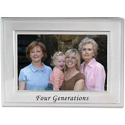 Immagine di Lawrence Frames Sentiments Collection, Cornice portafoto in metallo spazzolato, 4 x 6 generazioni, colore: argento