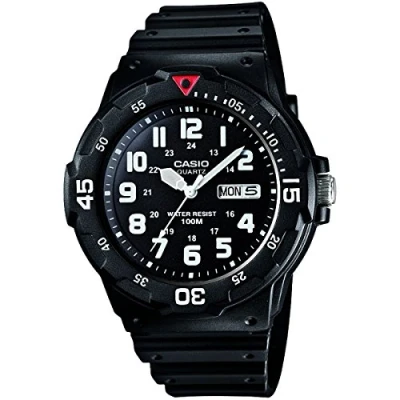 Immagine di Casio Orologio Quarzo Uomo, misura cassa 43.00mm con quadrante Nero Analogico e cinturino in Rubber Strap MRW 200H 1BVES