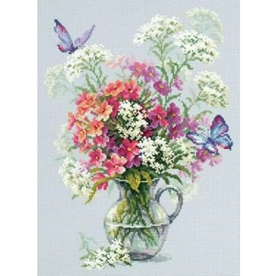 Immagine di Magic needle ZW 100 081 Set punto croce Phlox e achillea, in cotone, multicolore