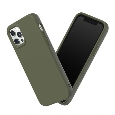 Immagine di RhinoShield Case Compatible with [ iPhone 12 Pro Max] SolidSuit Shock Absorbent Slim Design Protective Cover Premium Matte Finish 3.5M / 11ft Drop Protection Seaweed Green